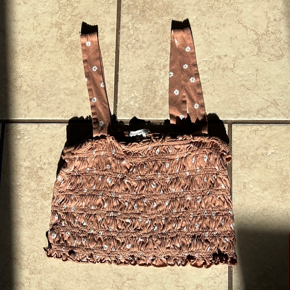 American Eagle ruffled crop top size small